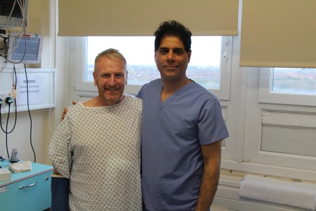 Manuf Kassem and John Venners at the University Hospital of Hartlepool in 2016.