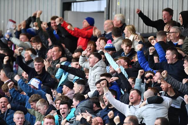 Hartlepool United supporters were able to celebrate a big win against York City. Picture by FRANK REID