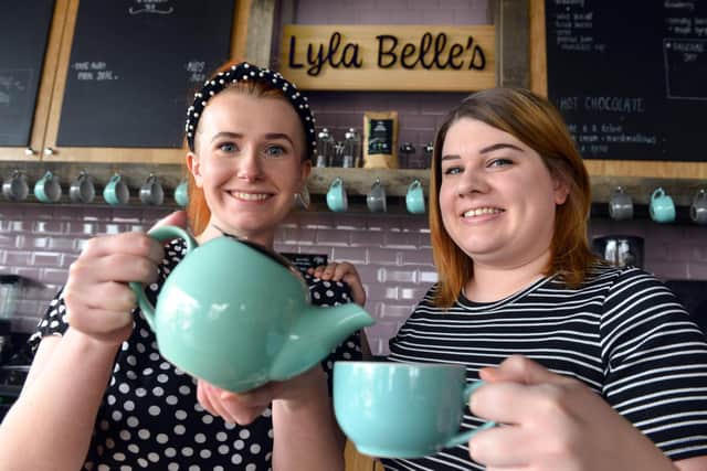 Best friend owners Emily Whitfield (left) and Emma Crowe of the new Lyla Belle's cafe at Tees Bay Retail Park in Hartlepool.