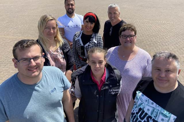 Members of the supportive network who are working together to help prevent suicide in Hartlepool. Angela Arnold (front centre) with Sammie Jayne, Alec Gray, Ary Ahmad, Faye Glenn, Angela and Robert Tivnane, and Trevor Sherwood.