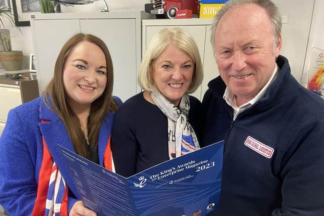 Left to right: Lyndsay, Helen and Graham Hogg from Hogg Global Logistics are celebrating after the company won a King's Award.