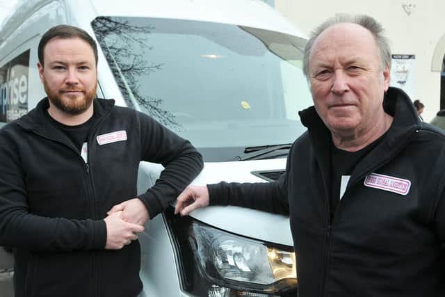 Kevin (left) and Graham Hogg are all set for their journey to the Ukraine.  Picture by FRANK REID. 