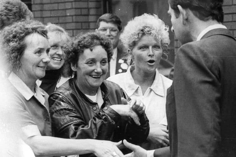 The future King Charles III meets wellwishers in Church Street during a visit to Hartlepool in 1988.