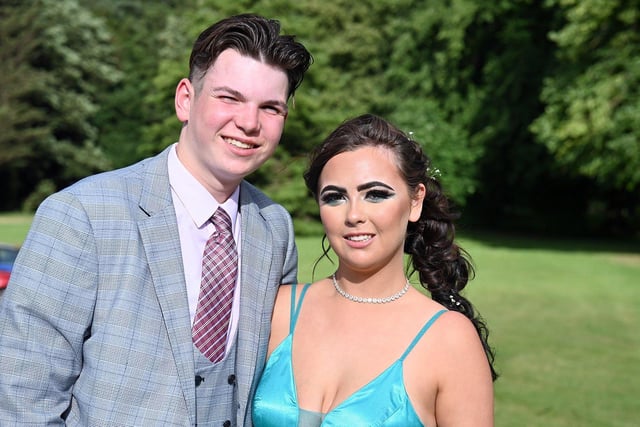 Jamie Horseman and Lucie Fletcher celebrating High Tunstall's prom. Picture by FRANK REID.