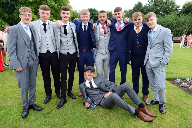 These lads look smart in their suits for the night.