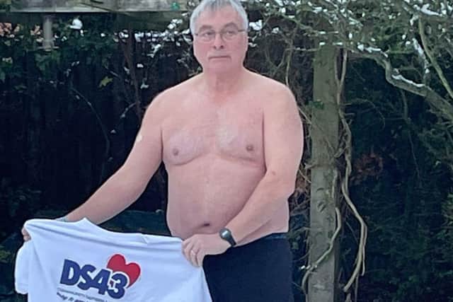 Bill Shurmer prepares for the Boxing Day Dip in aid of the charity DS43 Community Defibrillators.
