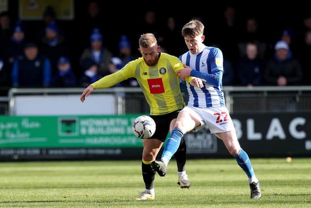 Tom Crawford put pen to paper on a new deal with Hartlepool United keeping him with the club until 2024. (Credit: Mark Fletcher | MI News)