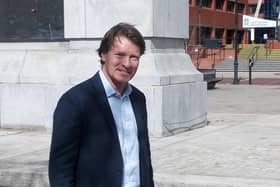 Reform UK leader Richard Tice in Hartlepool town centre on Wednesday.
