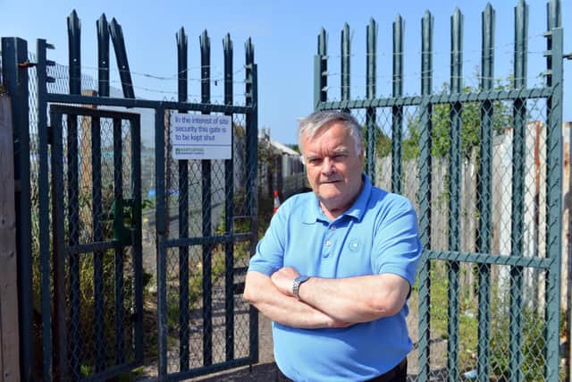 Councillor John Riddle at the Chester Road allotments site.