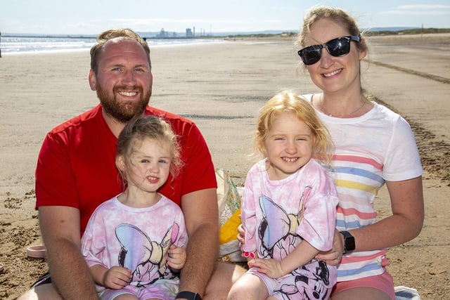 The Trotter family enjoying a lovely day on the beach in August as the hot weather continues.