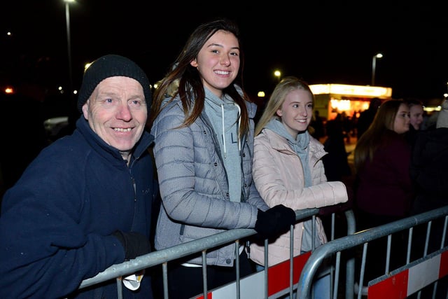 Spectators watch the Christmas lights being turned on in 2017.