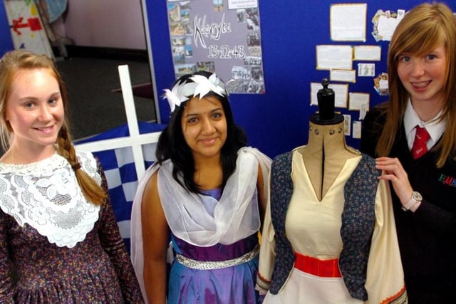 Danielle Slade, Aarthi Suresh, and Anna Minchell were pictured during a Greek odyssey event at the school in 2009.