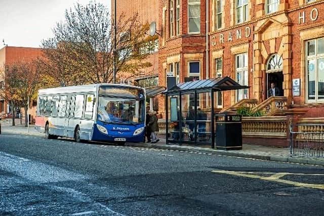 A Stagecoach bus in Hartlepool town centre. Photo via Tees Valley Combined Authority.