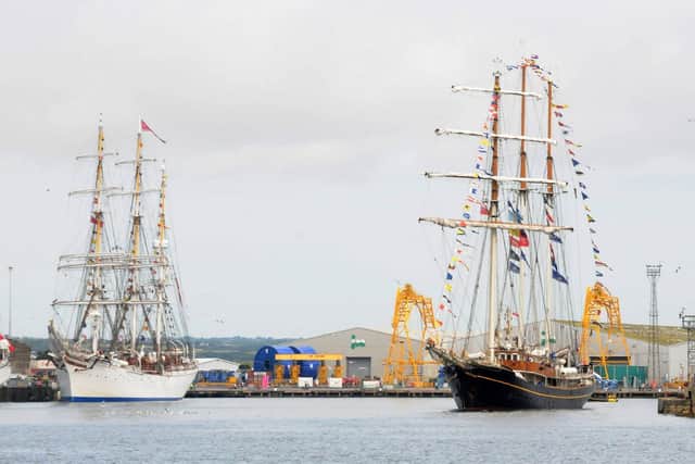 Tall Ships leaving the Victoria Dock at the end of the Hartlepool Tall Ships Races. Picture by IAN MALCOLMSON