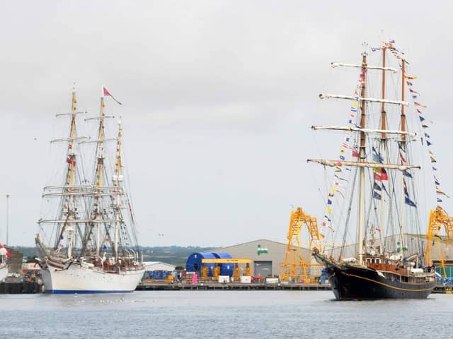 Tall Ships leaving the Victoria Dock at the end of the Hartlepool Tall Ships Races. Picture by IAN MALCOLMSON