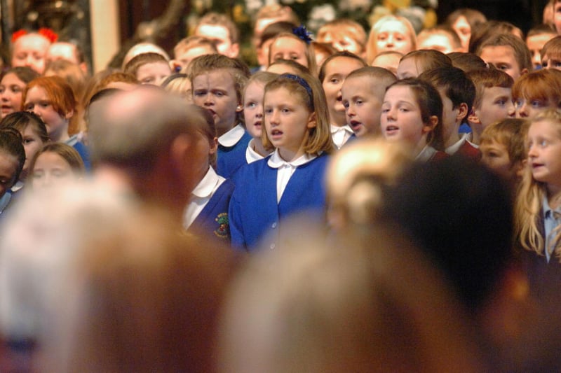 More than 250 Sunderland primary school pupils took part in a concert in Durham Cathedral arranged by the Cathedral's Music Outreach Programme. Can you spot a familiar face?