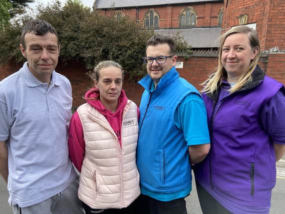Keith Embleton, Angela Arnold, Trevor Sherwood and Sammie Hodgman from LillyAnne's. The coffee shop is one of the organisations in town providing mental health support./Photo: Frank Reid