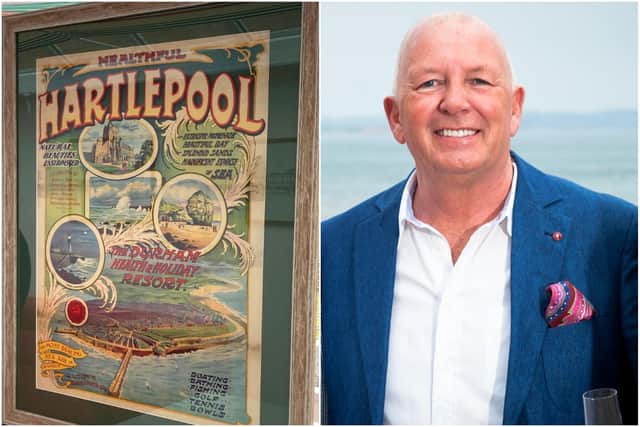 Former Hartlepool Mail employee Steve Dawson won the auction for the framed 1906 Hartlepool poster by bidding £800.