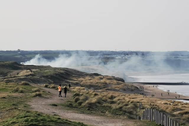 A grass fire on the coast near Crimdon could be seen for miles. Photo by Carl Gorse.