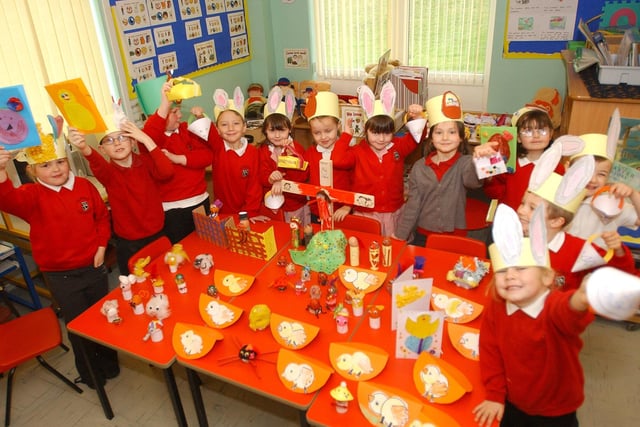Eggs, cards, hats and loads of fun at Cotsford Infants in 2008.