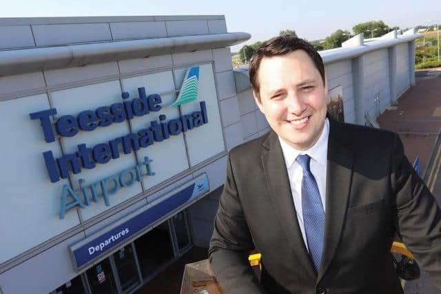 Tees Valley Mayor, Ben Houchen, has welcomed the new sponsorship deal between Teesside Airport and Hartlepool United.