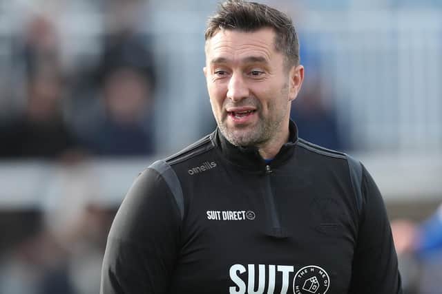Graeme Lee gave his thoughts as Hartlepool United secured their safety mathematically with a draw at Forest Green Rovers. (Credit: Mark Fletcher | MI News)