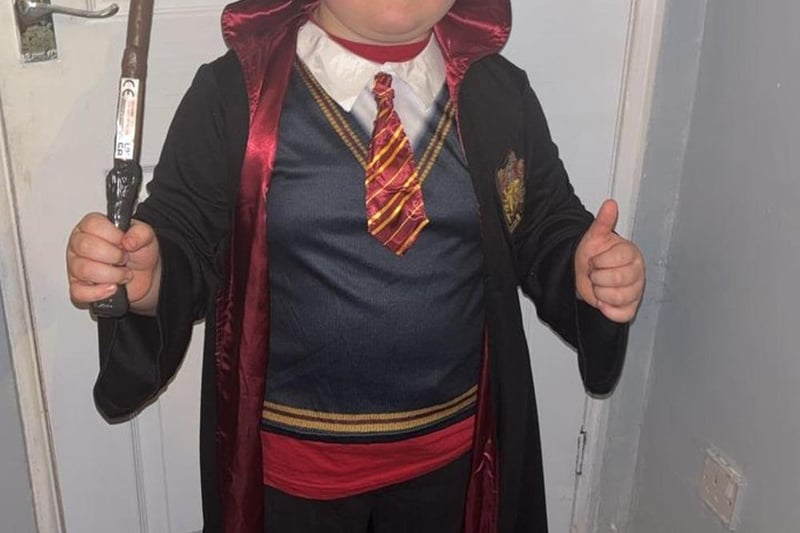 Thanks to Rebecca for sending us this photo of Adam dressed up as Harry Potter.