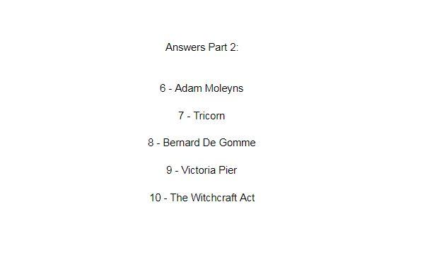 Answers from questions 6 to 10.