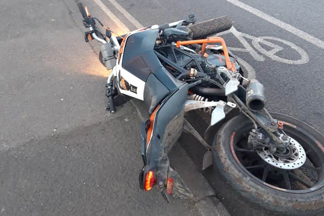One of the bikes seized in Hartlepool.