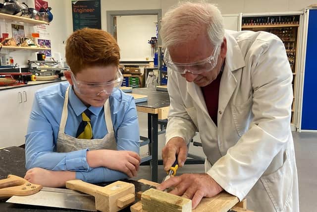 Ashton and granddad Harry love working together on projects. Picture by FRANK REID