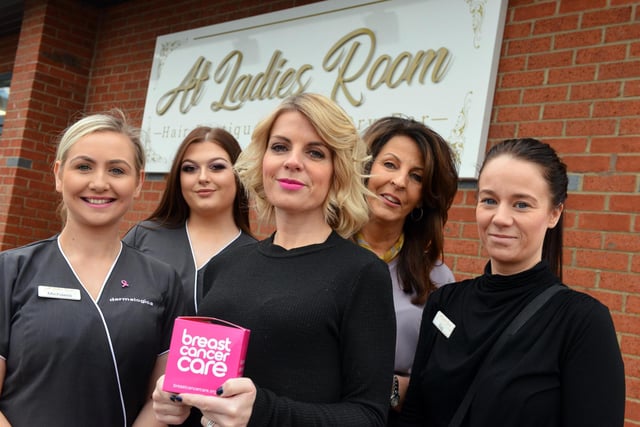 At Ladies Room salon in Hartlepool hosted the Look Good Feel Better cancer campaign in 2019. Staff pictured from left were Michaela Porritt, Eden Miller, salon owner Kirsty Wearmouth, Karen West and Kay Everitt