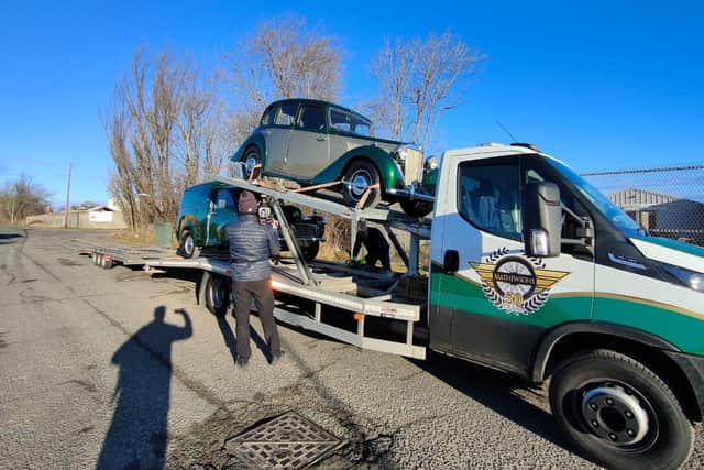The vehicles are taken away to auction at Mathewsons Classic Car Auctions in North Yorkshire.