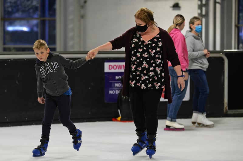 Cheryl Fairfax and William Fairfax, nine, pictured having fun on the Ice Caps.