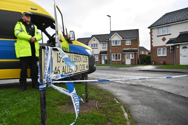 Police at the scene in Allerton Close, Hartlepool, in November.