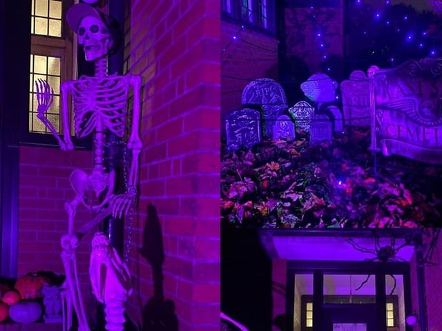 This friendly welcome skeleton is here to greet you at the door ... if you like.