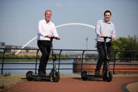 Tees Valley mayor Ben Houchen, right, with CEO of e-scooter company Paul Hodgins.