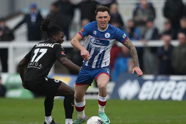 Callum Cooke scored Hartlepool United's consolation against Solihull Moors at the weekend.