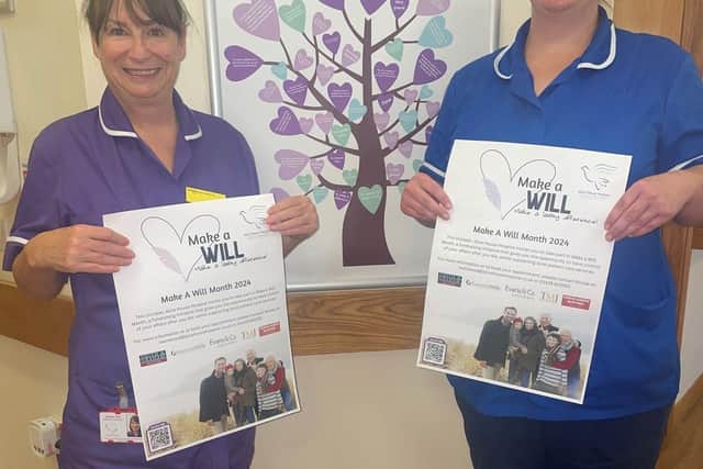 Alice House Hospice nurses promoting Make A Will Month last year.