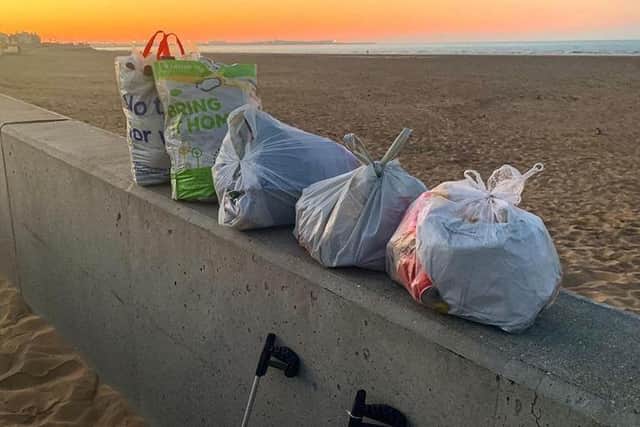 Rubbish collected at Seaton Carew.