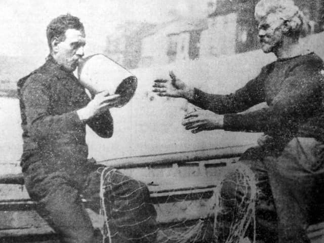 Two Hartlepool fishermen in a bygone era.