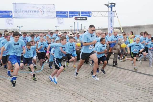 The first Miles for Men run in 2012.
