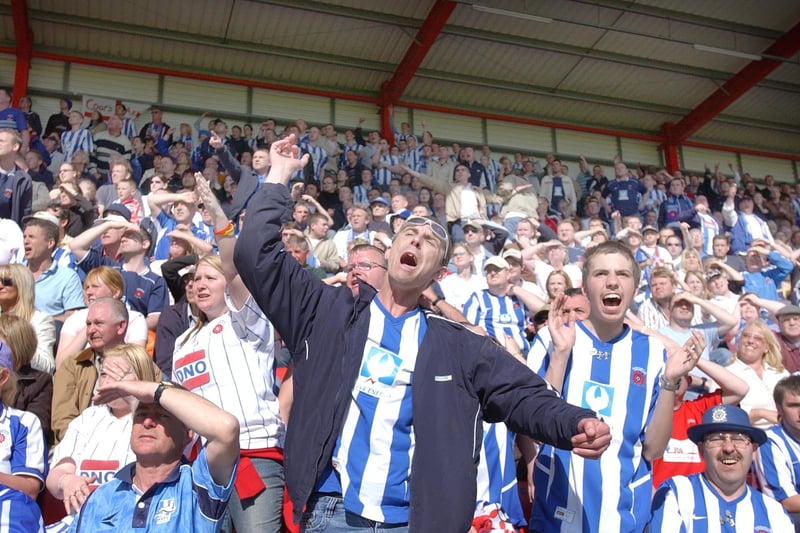 Another photo of fans during that dramatic draw at Bournemouth on the final day of the 2005 League One season.