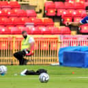 Josh MacDonald. Action from Gateshead FC 4-1 HUFC pre-season friendly. 24-07-2021. Picture by Bernadette Malcolmson