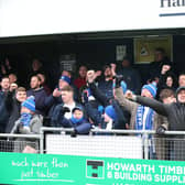 There were around 600 Hartlepool United supporters at the Envirovent Stadium as Pools came from behind to defeat Harrogate Town. (Credit: Mark Fletcher | MI News)
