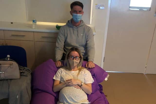Hartlepool couple Chloe Clamp and Aaron Connor at the hypno-birthing unit.