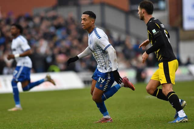 The experienced striker, who has scored eight goals in 28 National League games for Pools since sealing a summer move from Oldham, is relishing the prospect of entertaining big-spending Carlisle on Wednesday evening. Picture by Frank Reid.
