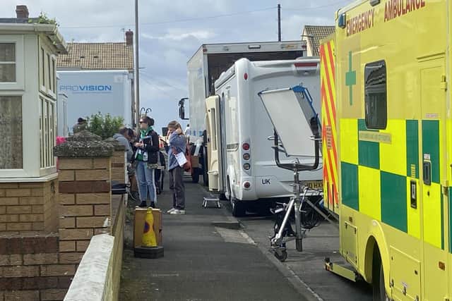 Vera filming in Penrith Street, Headland, Hartlepool in August 2023. Picture by FRANK REID