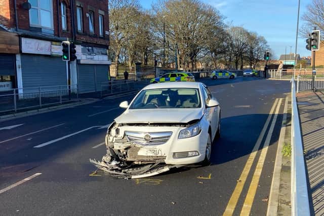 The driver and passenger from the Vauxhall Insignia were treated by paramedics following the collision.