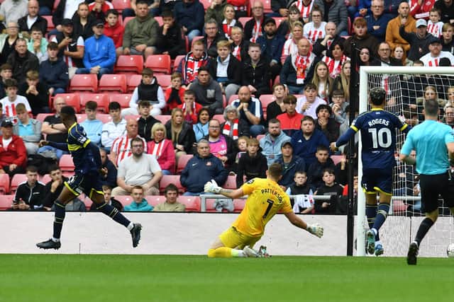 Isaiah Jones scored Middlesbrough's third goal against Sunderland at the Stadium of Light. Picture by FRANK REID