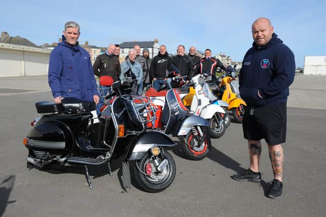 March of the Mods organiser Kev McGuire and Miles for Men's Micky Day.